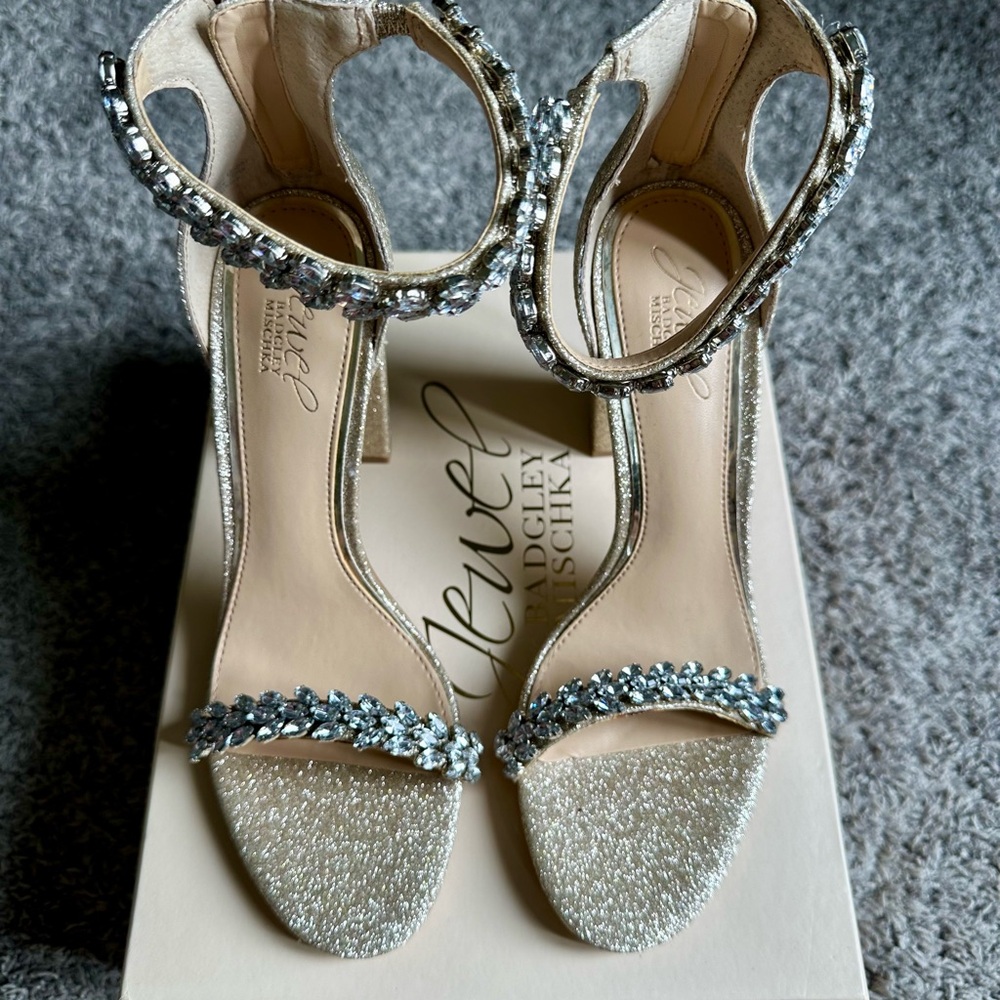 Badgley Mischka Glittering Gold Heels